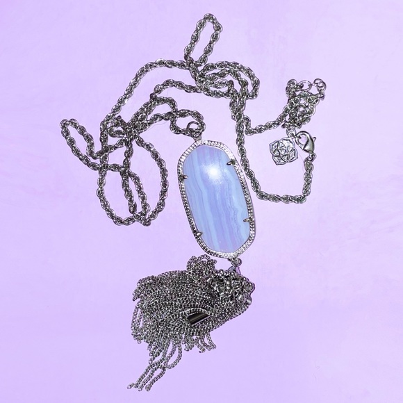 COPY - Blue Lace Agate Rayne Necklace - Picture 1 of 2